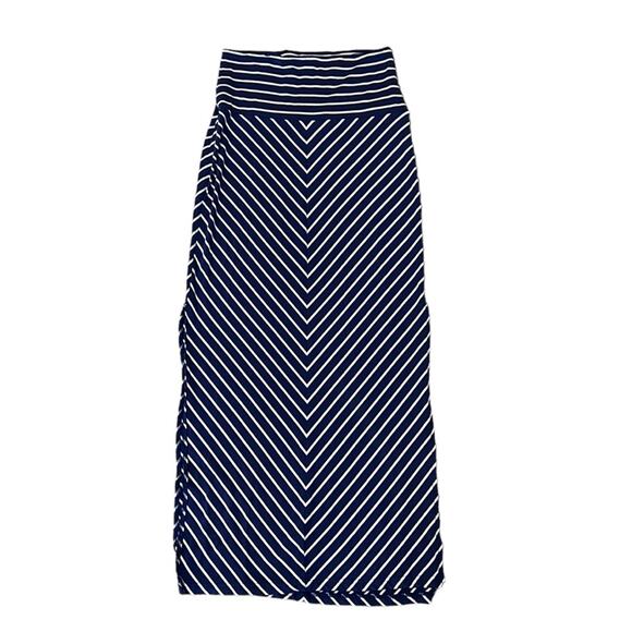 Athleta Blue and White Striped Maxi Skirt w side slits, Women’s S - Picture 6 of 6
